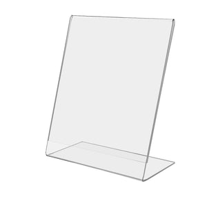 6"W x 8"H Side Load Acrylic Sign Holder - Slant Back