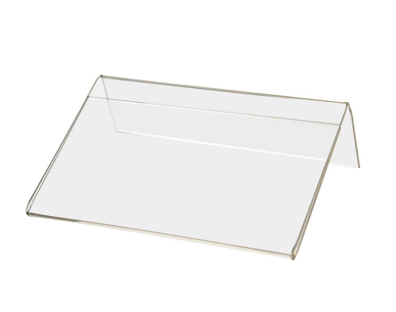 7"W x 5"H Side Load Acrylic Sign Holder - Slant Back Landscape