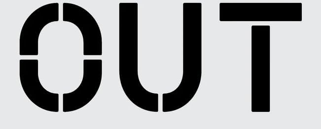 OUT Stencil with 12" Letters for Painting Blacktops
