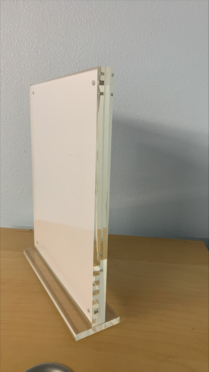 8.5"W x 11"H Thick Photo Holder with Base Sign Magnetic Closure