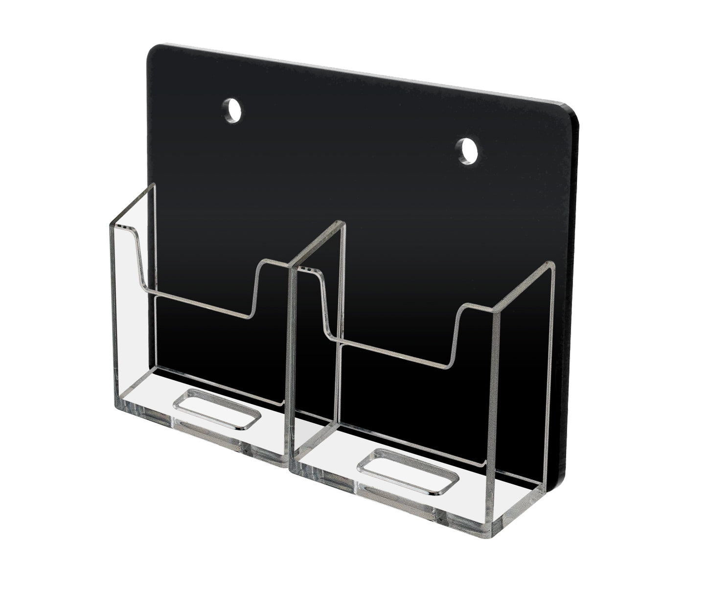 2 Pocket Business Card Holder Vertical Wall Mount