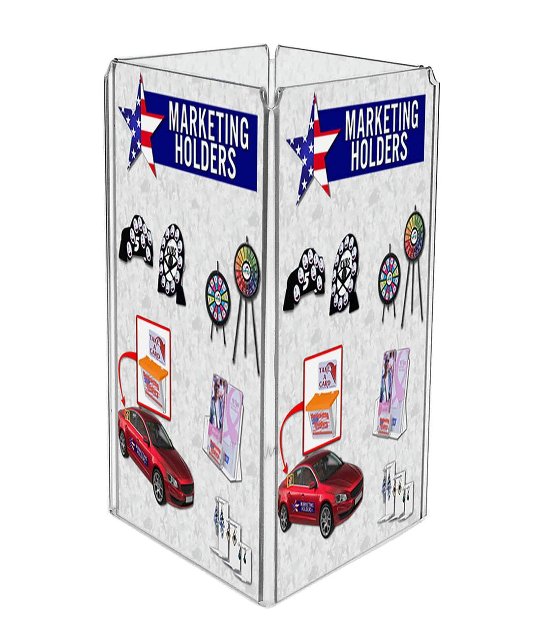 4"W x 9"H 4 Sided Table Tent Bar Bistro Menu Sign Display Stand