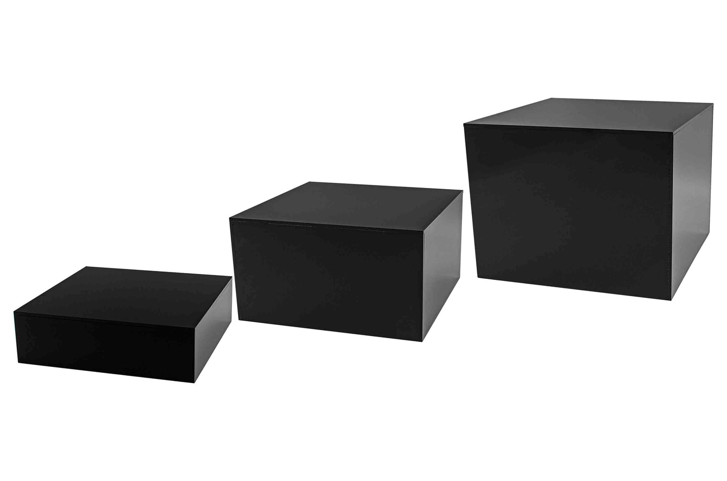 Nesting Display Boxes 3 Piece Retail Product Bin 5 Sided Cube