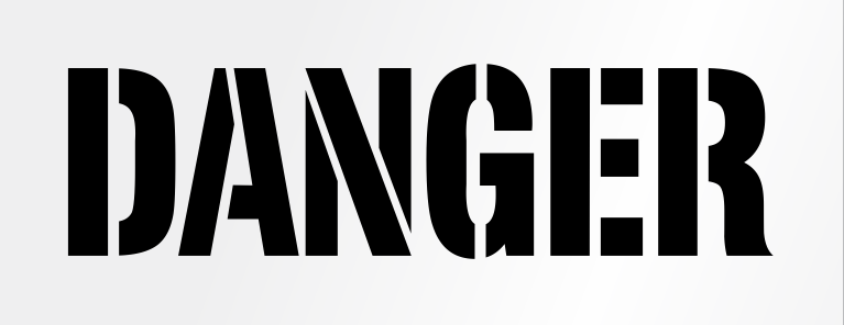 DANGER Stencil for Parking Lots Walls and Blacktops