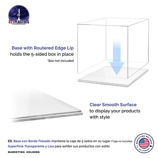 Clear Base for 16"W Acrylic Display Cube