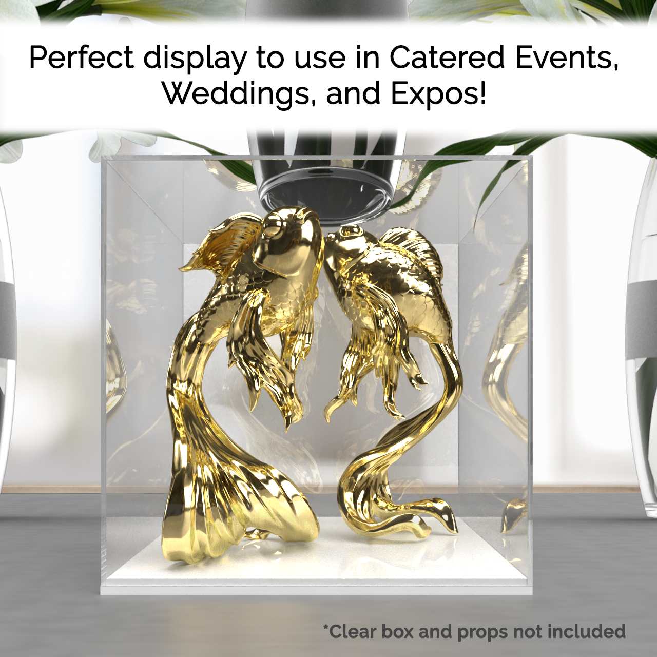 White Base for 12"W Acrylic Cube Pedestal Lifter Display Weddings