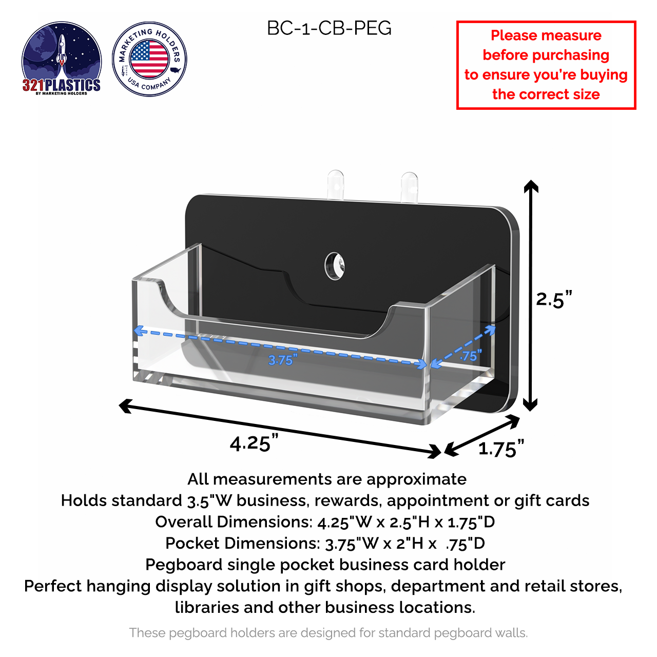 Pegboard Business Card Holder
