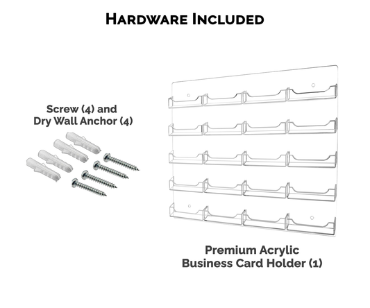 20 Pocket Wall Mount Clear Acrylic Business Card Holder
