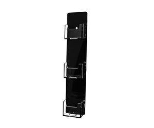3 Pocket Hanging Vertical Business Card Holder Clear on Black