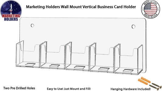 5 Pocket Hanging Vertical Business Card Holder