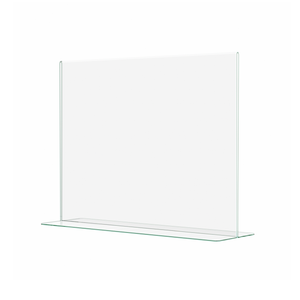 11"W x 8.5"H Bottom Load Acrylic Sign Holder - Tabletop Frame Landscape (Green Edge)
