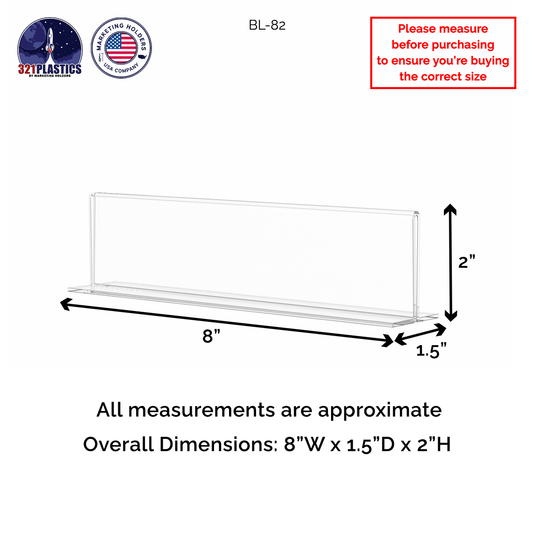 Sign Holder 8"W x 2"H Business Office Nameplate Desk Frame