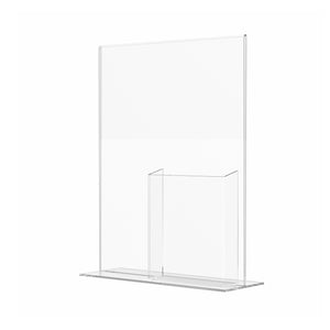 Sign Holder 8.5"W x 11"H with 4"W Trifold Brochure Pocket
