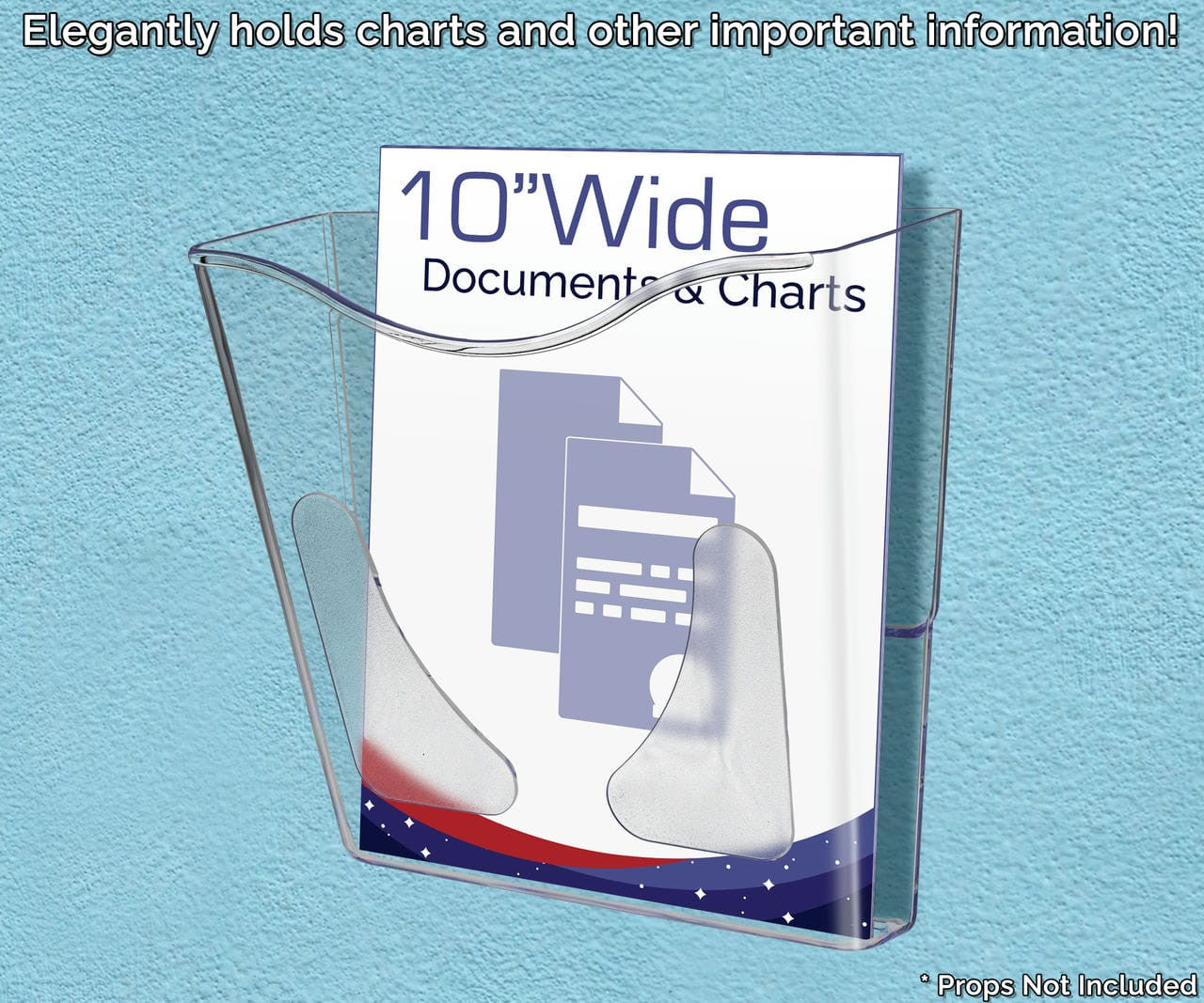 File Chart Holder 10"W Wall Mount Literature Pocket
