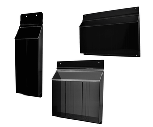 4"W x 9"H Outdoor Brochure Holder Wall Clear and Black Box