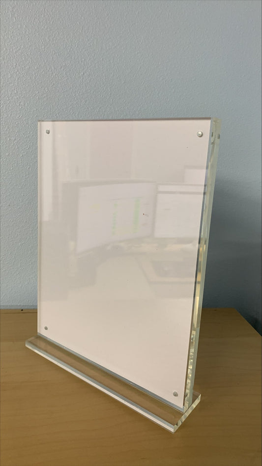 8.5"W x 11"H Thick Photo Holder with Base Sign Magnetic Closure