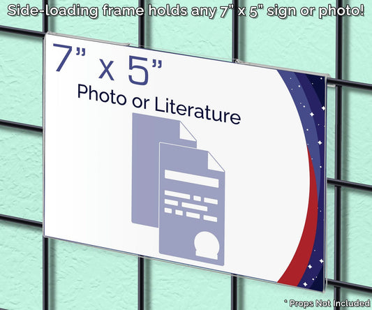 7"W x 5"H Gridwall Sign Display Retail Office Literature Sleeve