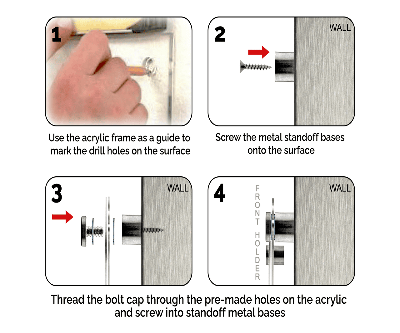 17"W x 11"H Sign Holder with Standoffs Image Poster Wall Frame