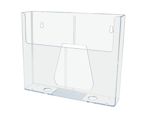Wall 9.5"W Flyer Holder with Divider for Trifold Brochure Display