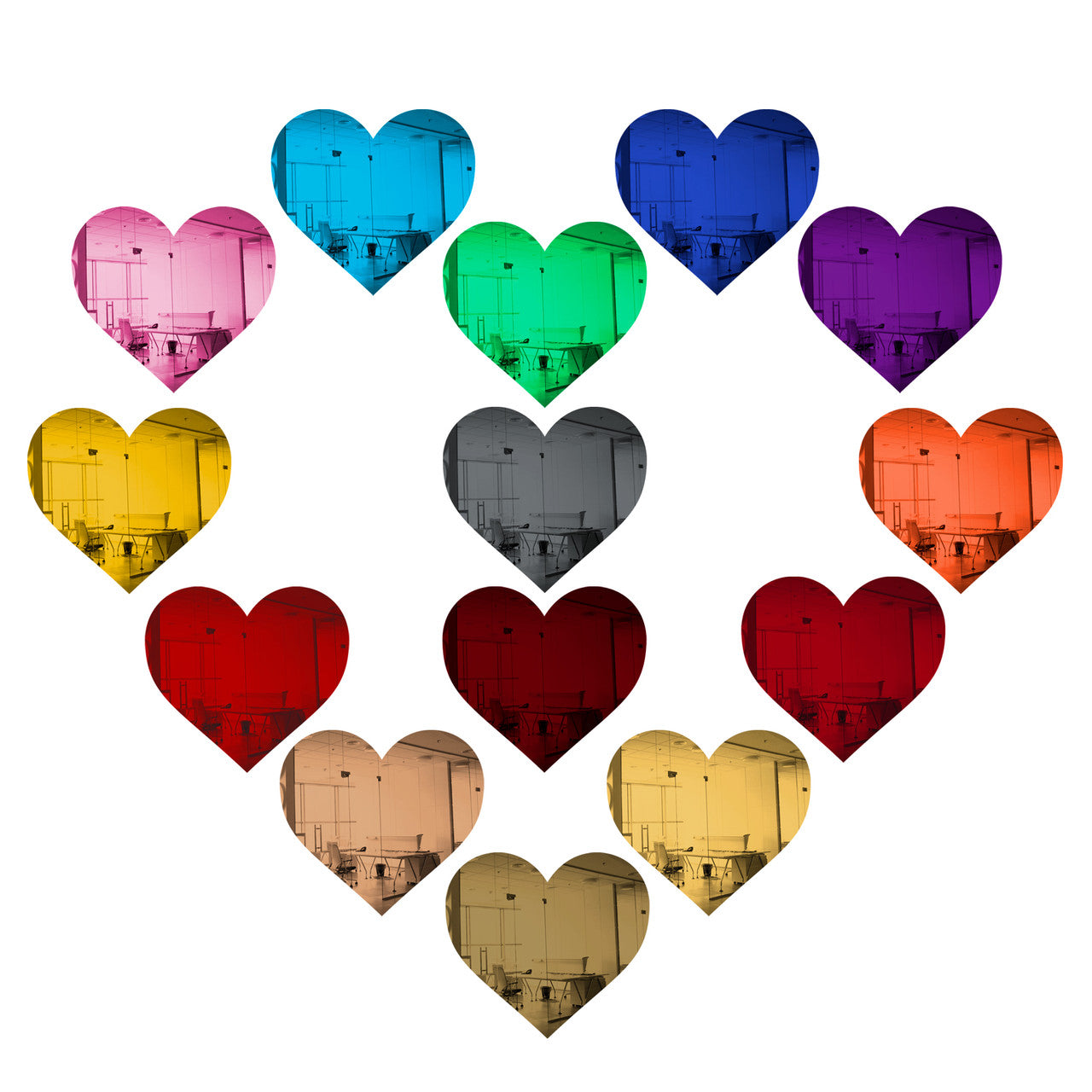 Custom Cut-to-Size Mirrored Acrylic Hearts
