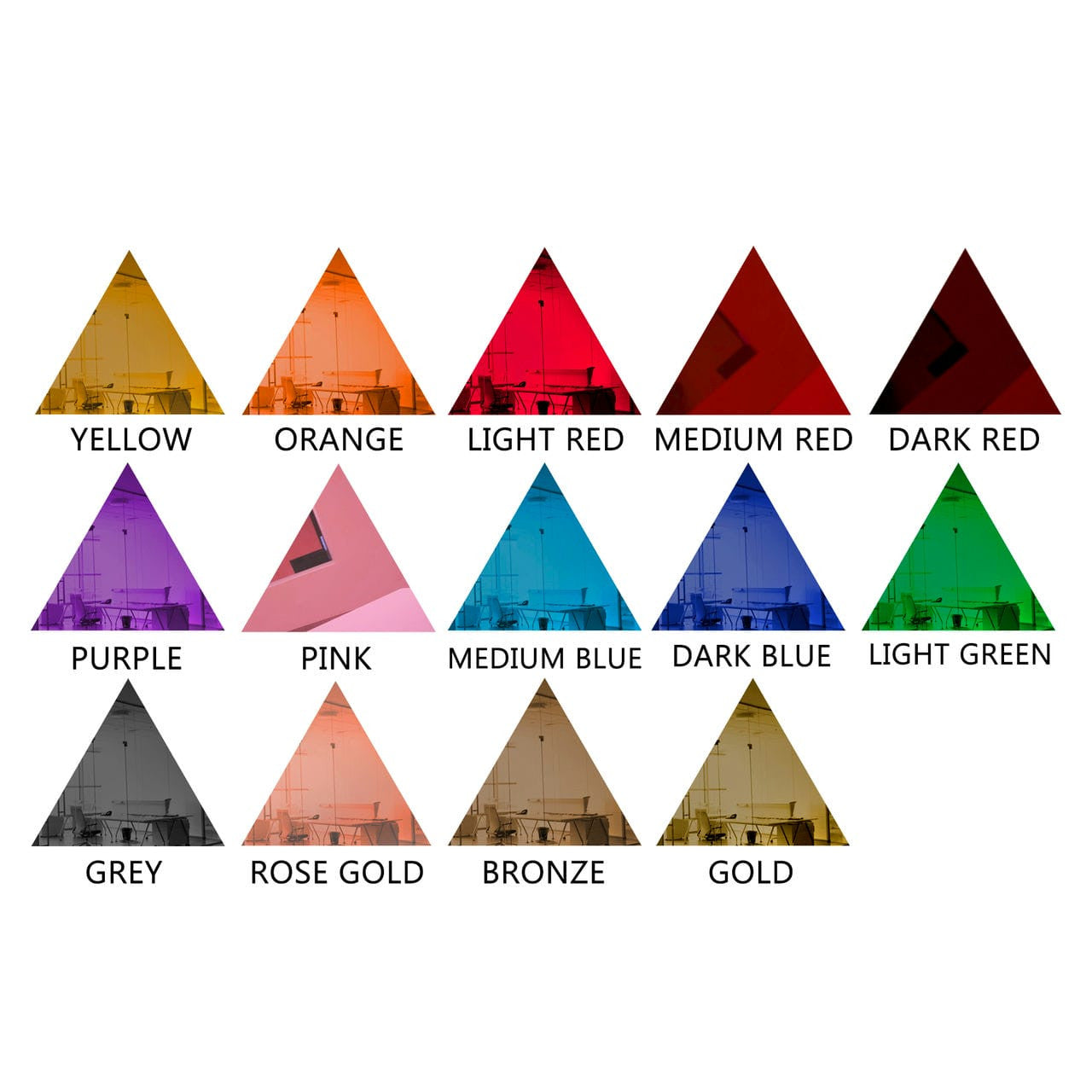 Custom Cut-to-Size Mirrored Acrylic Triangles