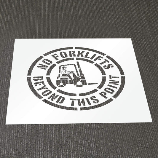 NO FORKLIFTS BEYOND THIS POINT 24" Safety Stencil