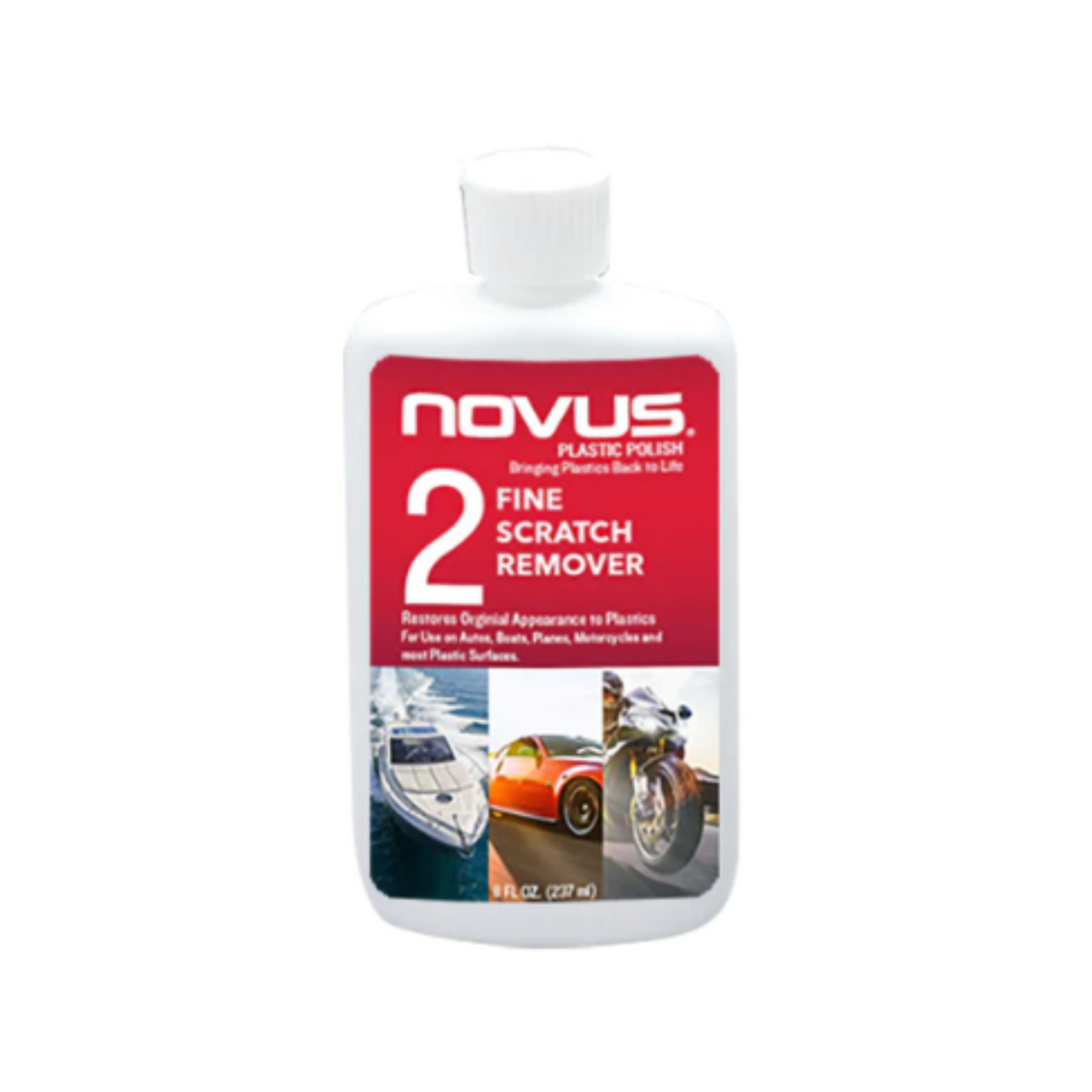 NOVUS 2: Fine Scratch Remover 8 oz. Bottle of Plastic Polish