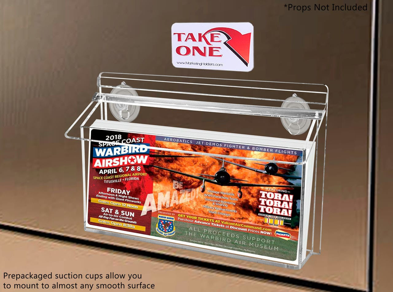 11"W x 4"H Suction Cup Outdoor Trifold Holder Window Mount