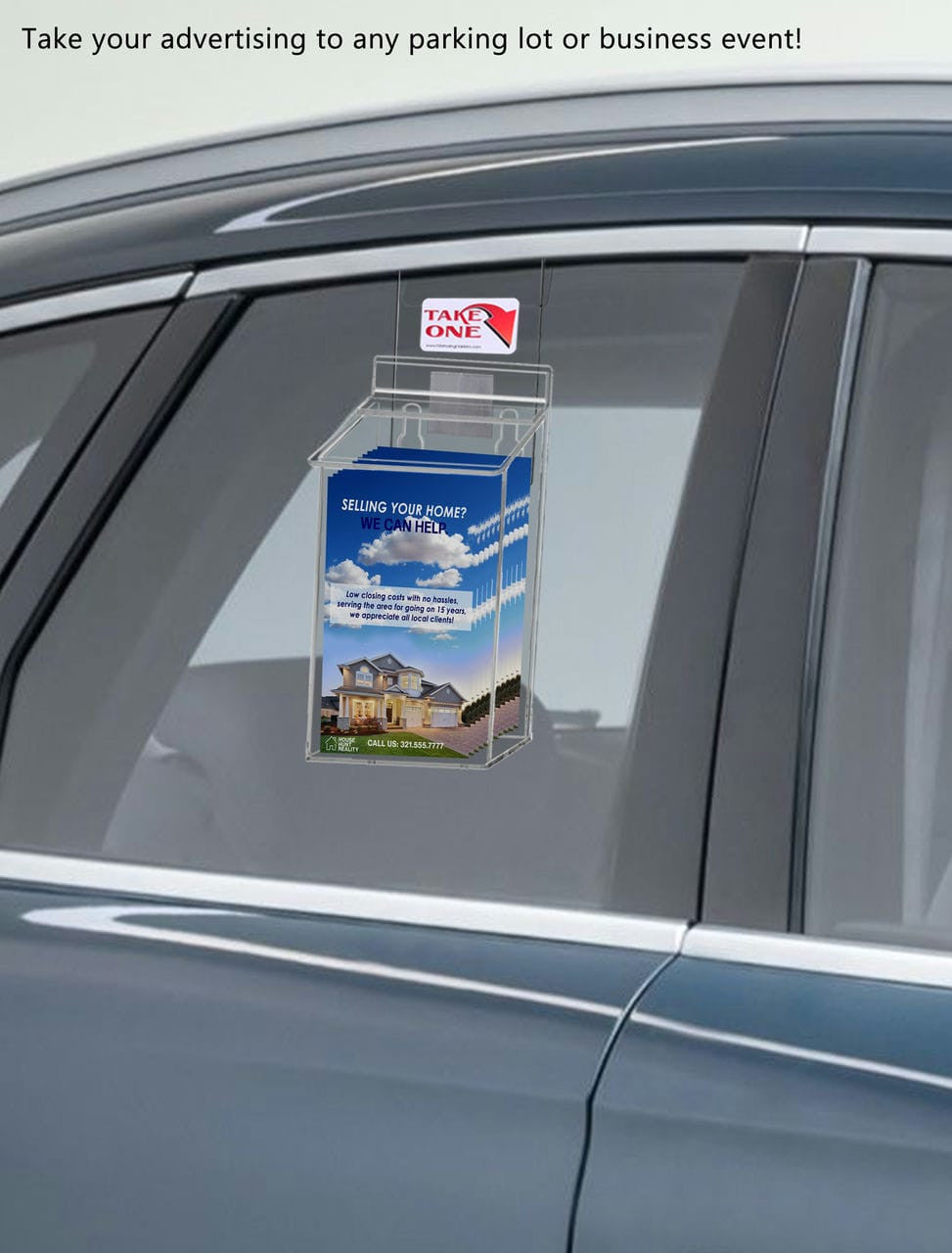 4"W x 6"H Outdoor Window Hook Postcard Holder Brochure Box