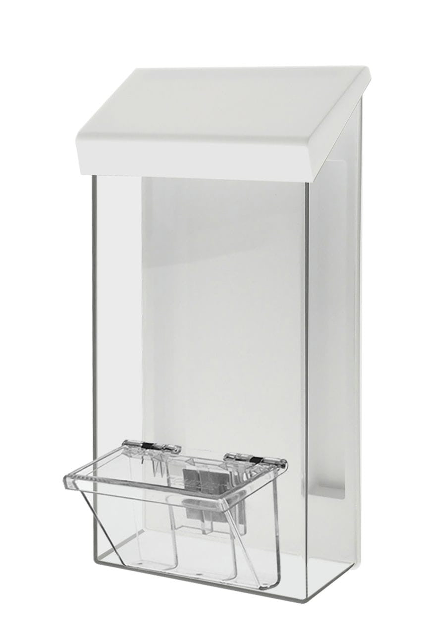 4"W x 9"H Outdoor Rack Card Trifold Bin White Lid and Card Box
