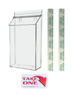 6"W x 10"H Outdoor Bifold Holder Wall Mount Brochure Box with Lid