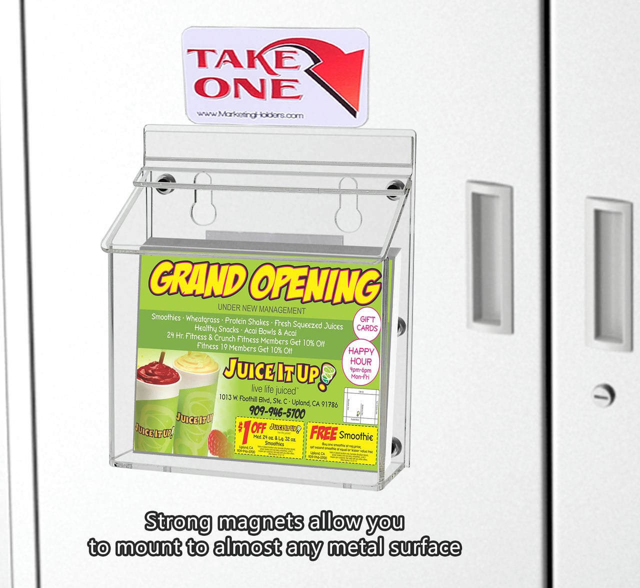 6"W x 4"H Magnetic Outdoor Postcard Holder Brochure Box with Lid