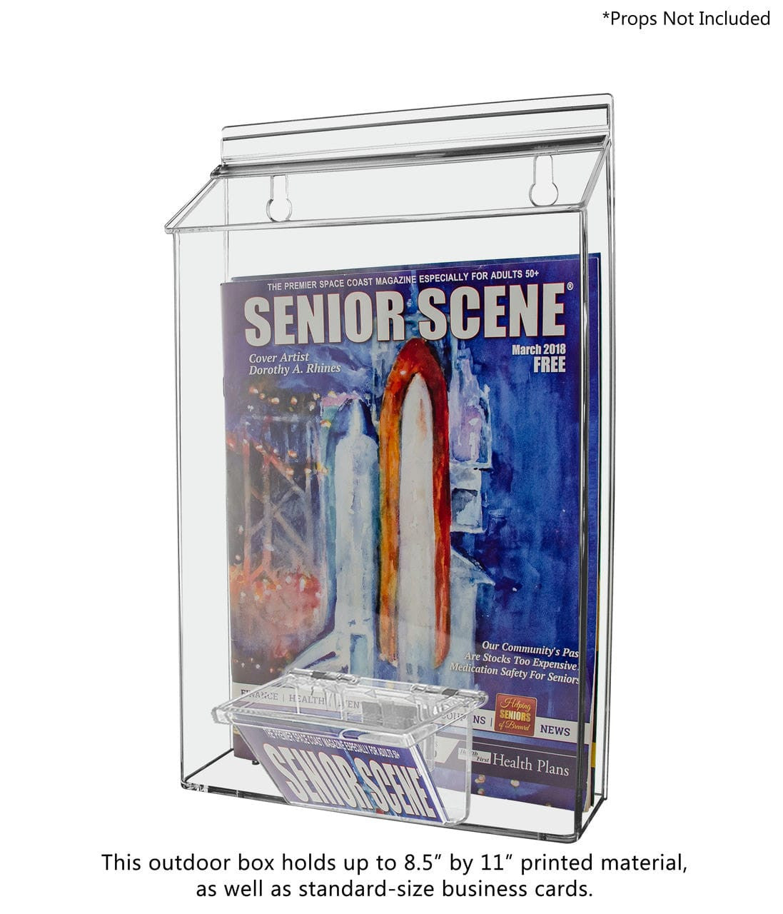8.5"W x 11"H Outdoor Flyer Holder Wall Brochure Bin with Card Box