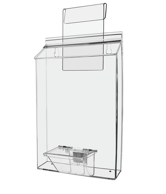 8.5"W x 11"H Outdoor Window Hook Flyer Holder with Card Box