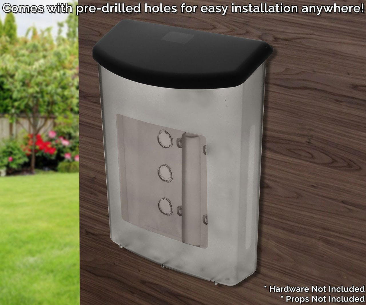 8.5"W x 11"H Outdoor Flyer Holder Wall Brochure Box with Black Lid