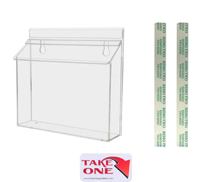 9"W x 6"H Outdoor Bifold Booklet Holder Wall Brochure Box with Lid