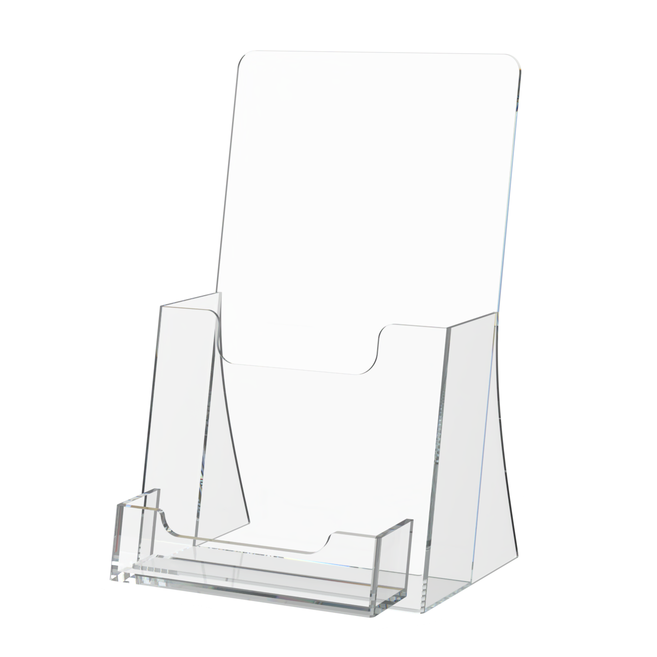 4.25"W Trifold Brochure Rack Card Stand with Business Card Slot