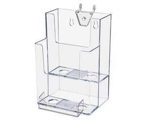 Pegboard Brochure Holder for 4"W Trifolds with Gift Card Pocket