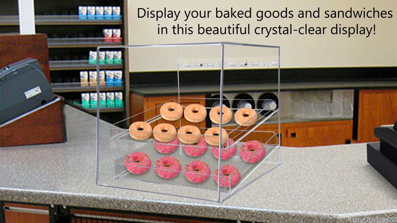 12.5" x 14" x 12.5" Bakery Pastry Display Cabinet with 2 Trays