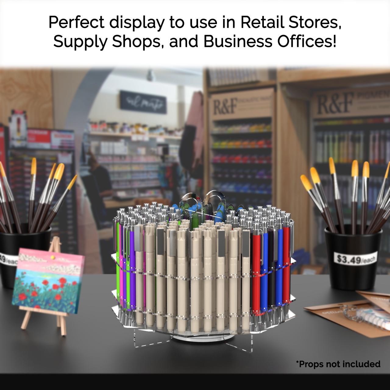 Rotating 120 Slot Pen Marker Brushes Holder Display Organization