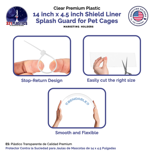 14"W x 4.5"H Pet Cage Plastic Protective Siding Habitat Sheets