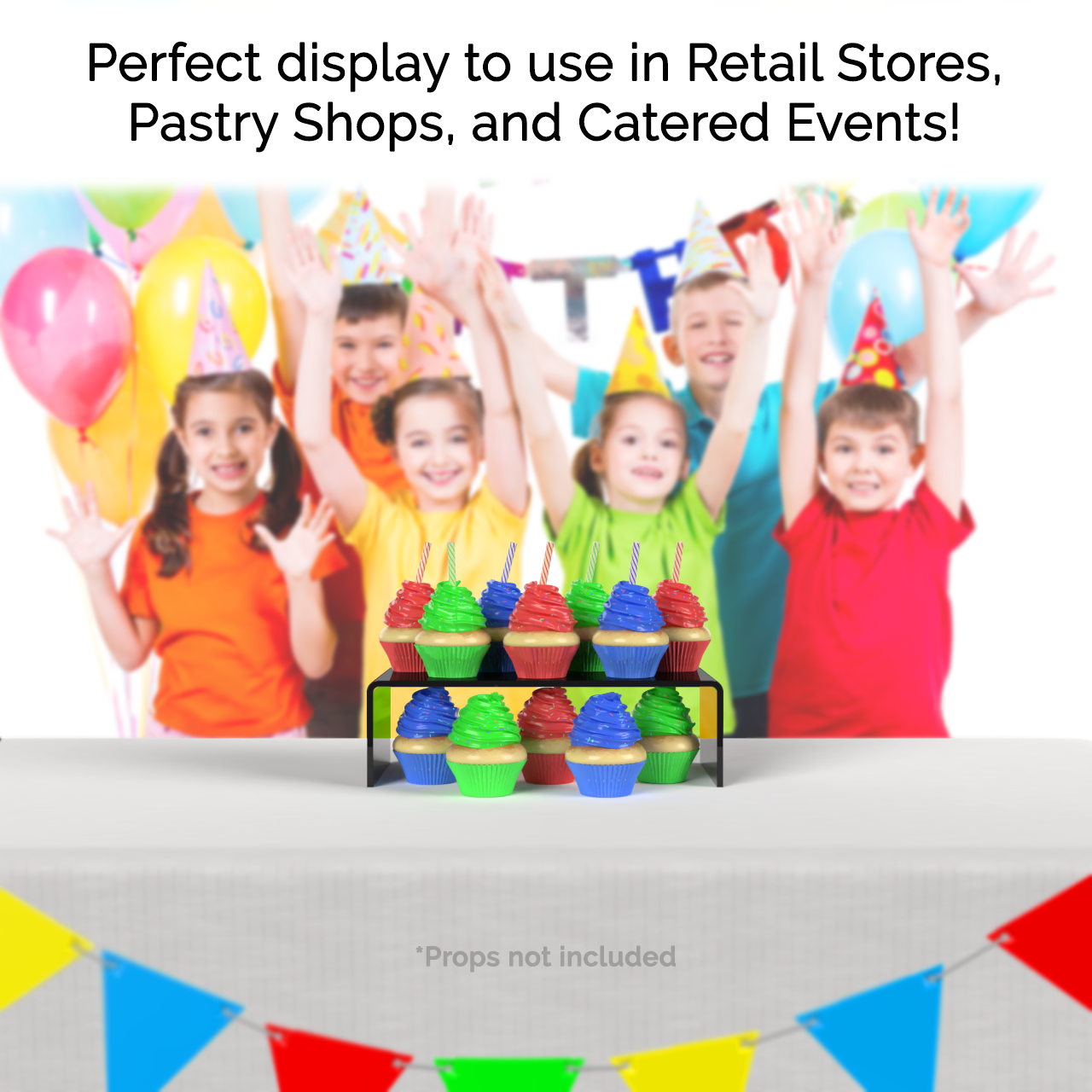 10" x 4.5" Riser Display Showcase Stand Black Acrylic