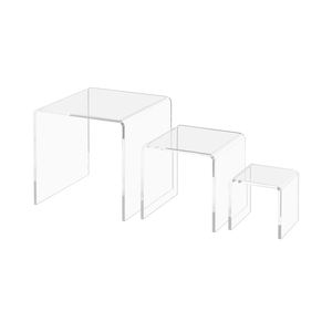 2" 3" 4" Riser Display Pedestal Showcase Stands with 3 Pieces