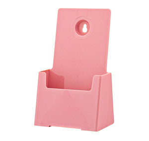 4"W Trifold Brochure Holder Slant Back Pink Display