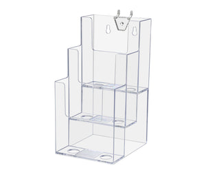 Pegboard 4"W Tri Fold Brochure Pamphlet Holder Display Rack