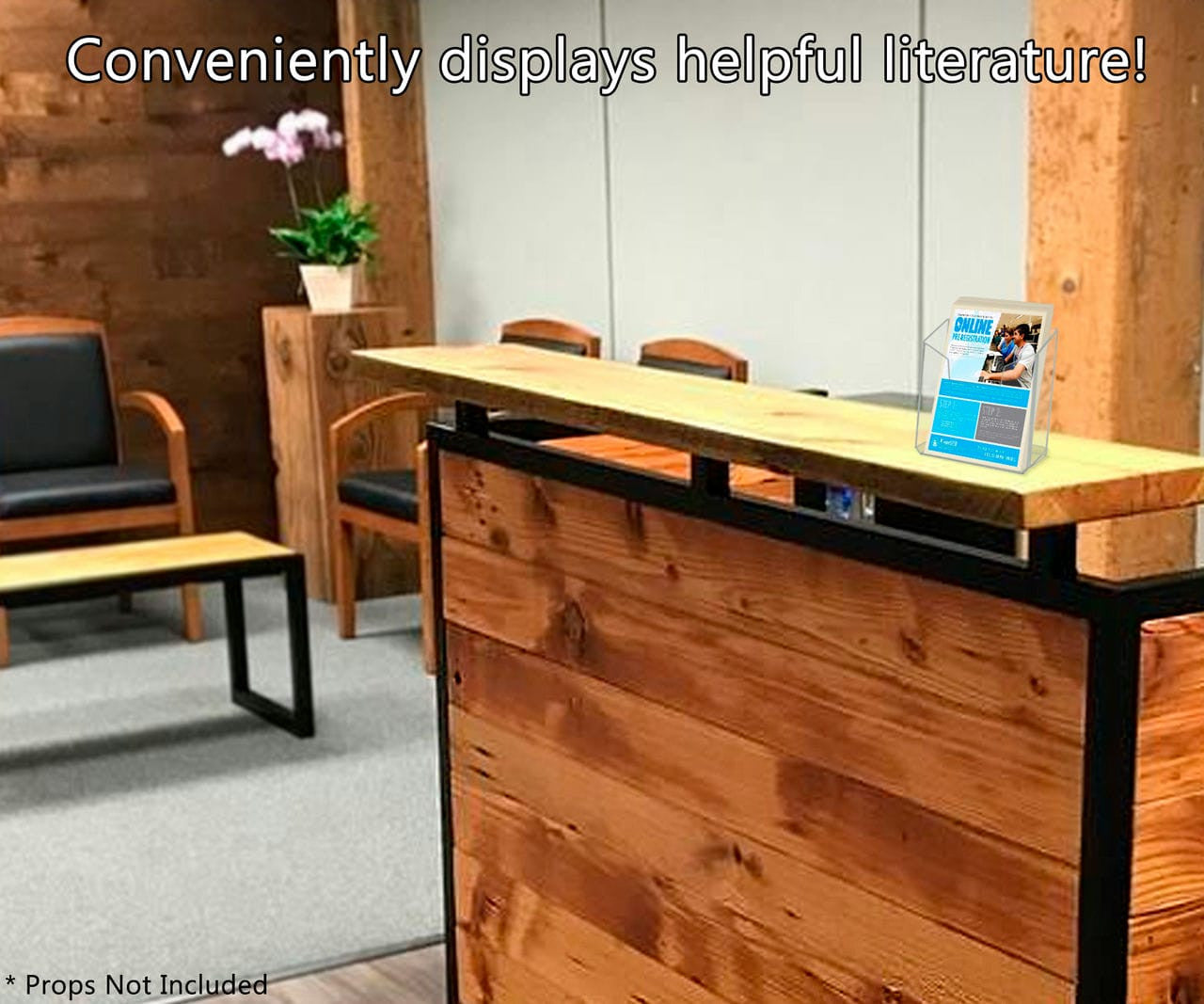 4"W Vertical Postcard Organizer Brochure Holder