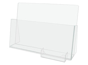 11"W Flyer Holder Literature Display with Business Card Pocket