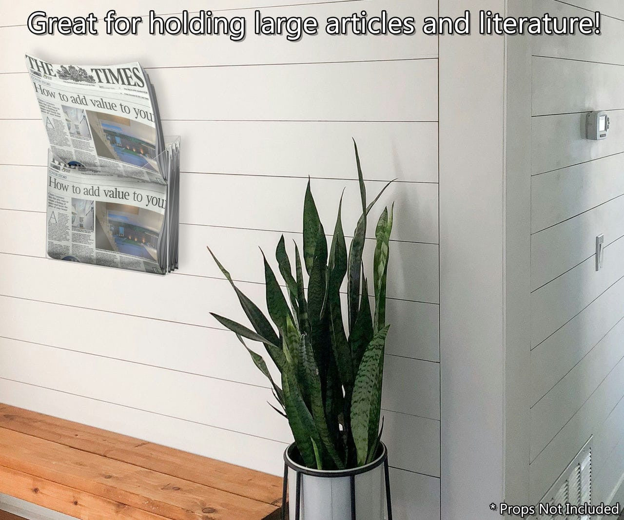 13.75"W Hanging Newspaper Pocket Chart Catalog Display Holder