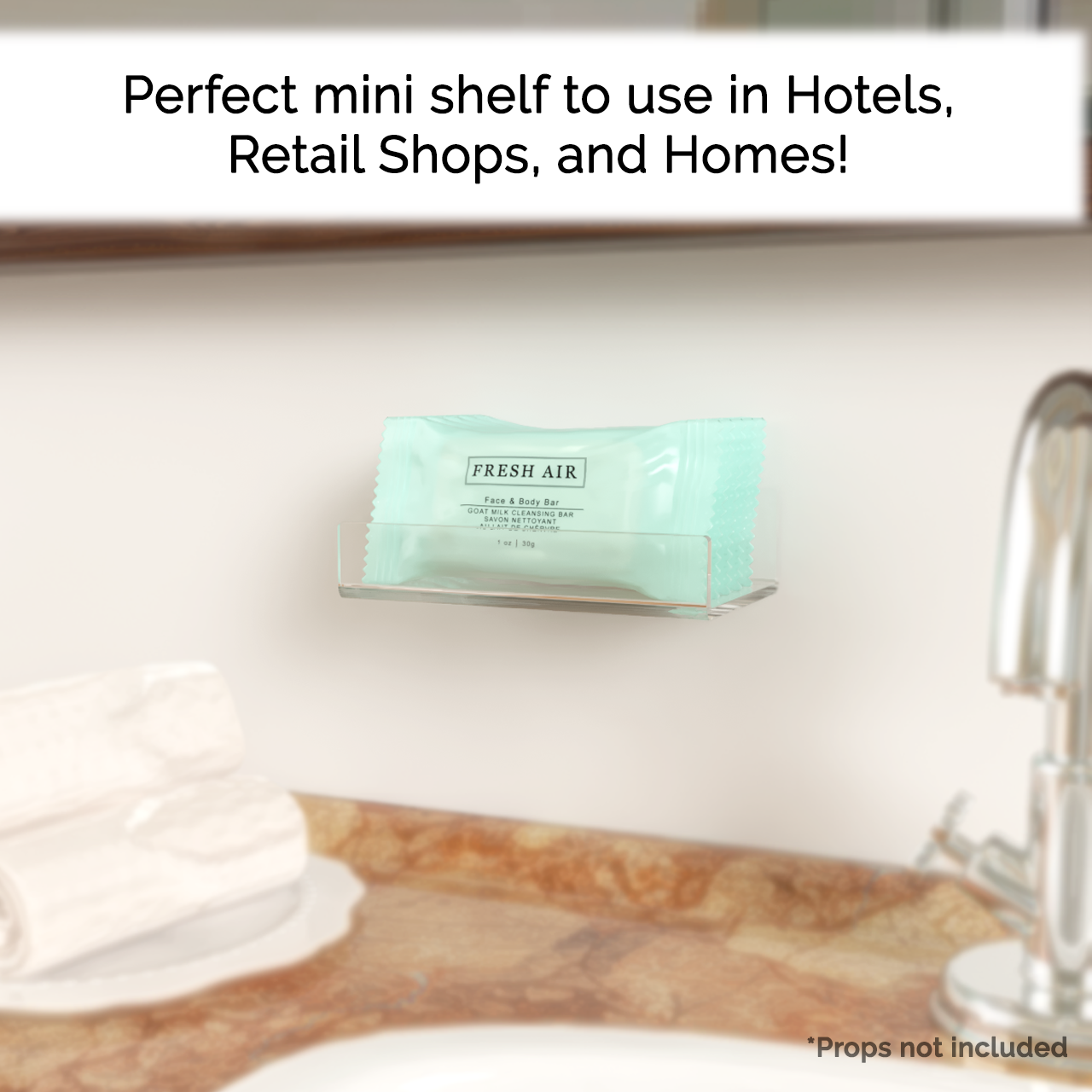 Clear Acrylic Floating Mini Shelves Pack of 4