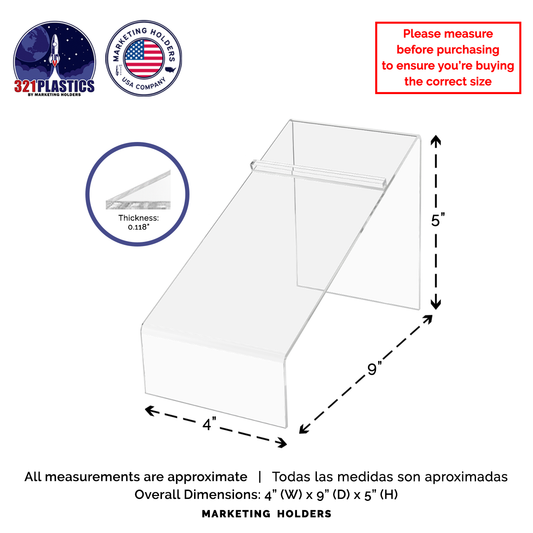 4" x 5" Shoe Riser Acrylic Display Slanted Footwear Stand